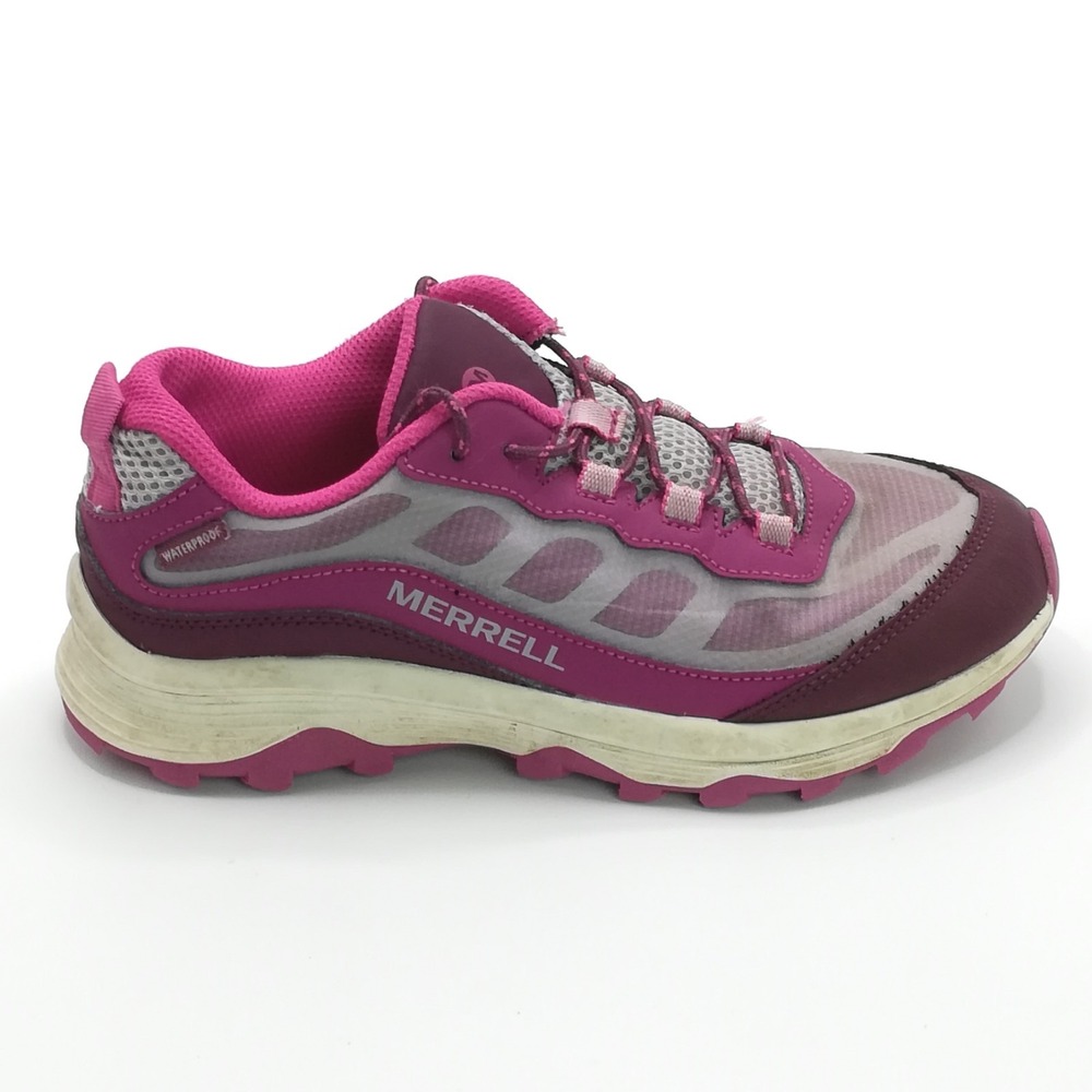 Merrell‎ Shoes Big Kids Sneaker Moab Speed Hiking Waterproof Pink Purple Berry 5